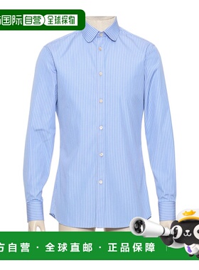 香港直邮VALENTINO 男士衬衫 VABR60AY9SCJ AW2025 蓝色 长袖衬衫