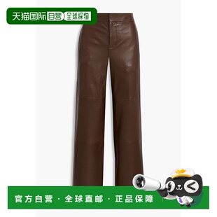 1h可退 香港直邮VINCE 女士 皮革阔腿裤 V082322397 brown棕色 舒