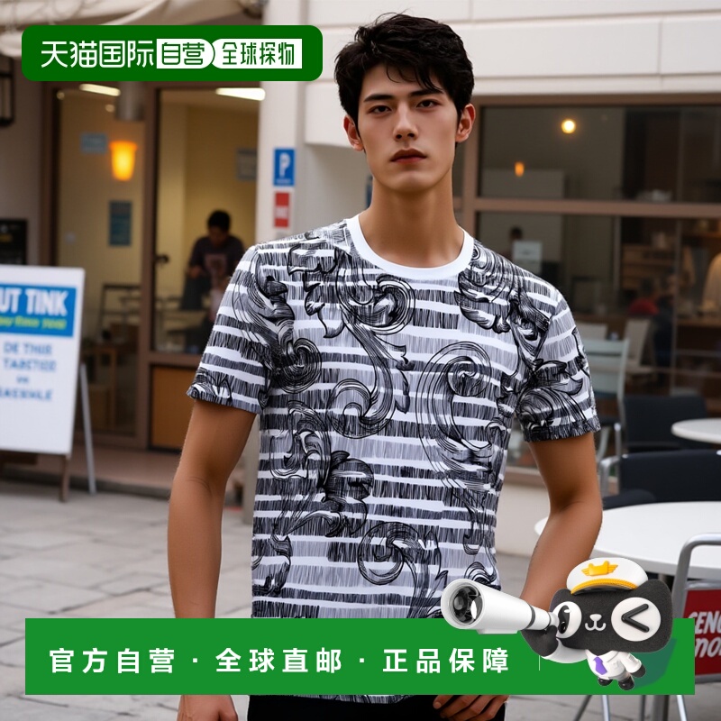 1h可退 香港直邮VERSACE 男士T恤 V800683VJ00417V7001范思哲