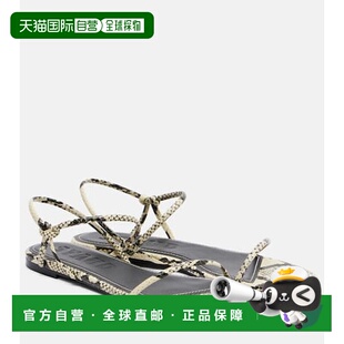 香港直邮Staud white白色 女士 蛇皮质感凉鞋 舒适 Laurel 1h可退