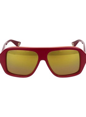 GUCCI 男士太阳镜 GG1615S003 SS2024 红色 几何框太阳镜