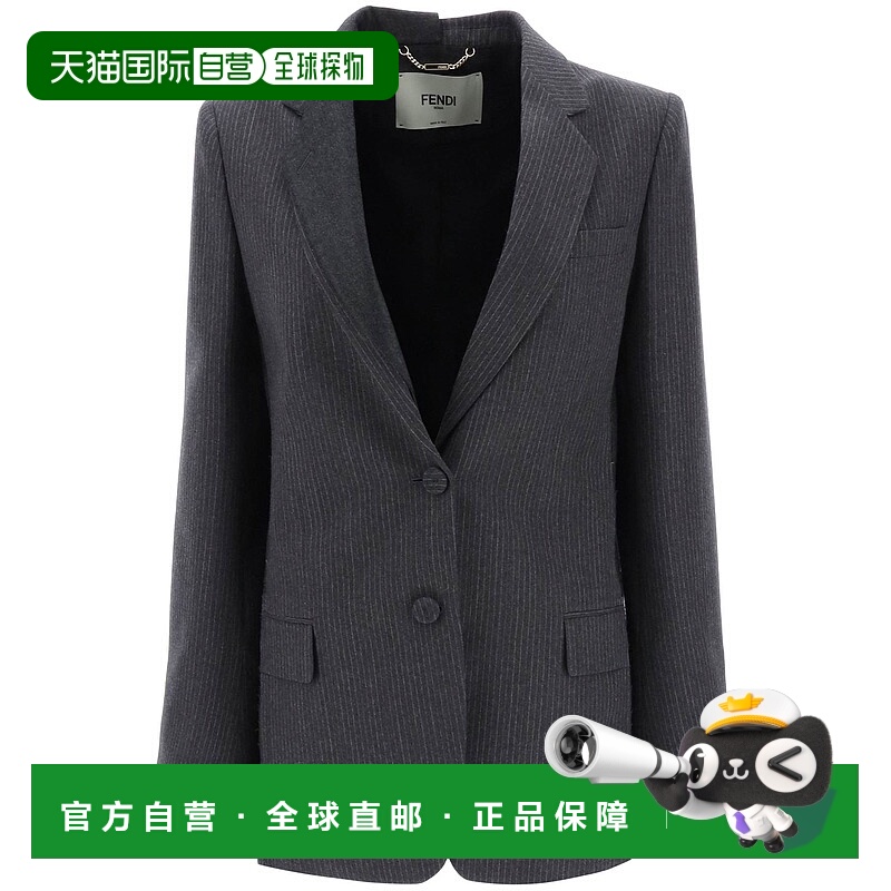 1小时内可退 香港直邮潮奢 Fendi 芬迪 女士 单排扣羊毛西装外套