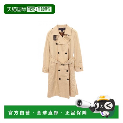 日本直邮中古LV路易威登女A级95新trench coat风衣帆布外套浅褐色