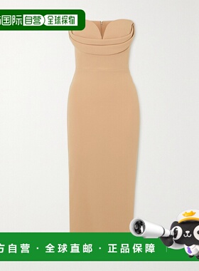 1h可退 香港直邮潮奢 ALEX PERRY 女士 Darcy 抹胸垂褶弹力绉中长