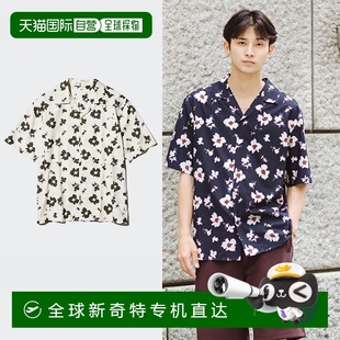 日潮跑腿UNIQLO优衣库男女棉混纺印花衬衫 古巴领度假风477644 短袖