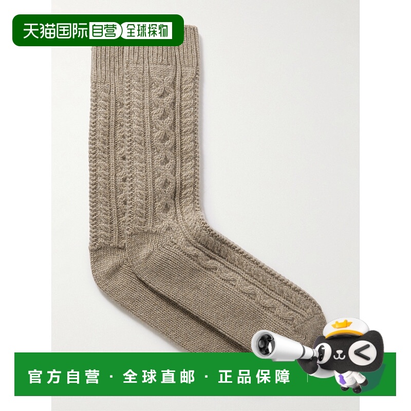 香港直邮Loro Piana 诺悠翩雅 女士 Eyre 粗线针织羊绒袜子 FAP72