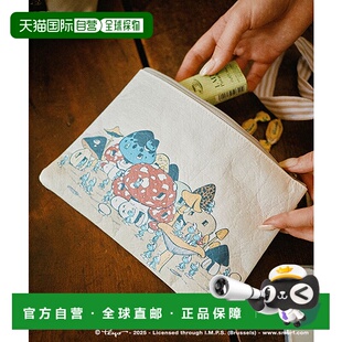 1h可退 日本直邮studio CLIP 女士 多功能扁平化妆包 蓝精灵联名