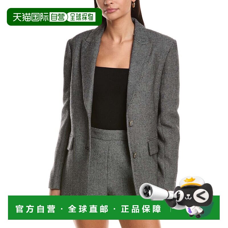 自营Milly Palmer Tweed Wool-Blend Blazer - grey 美国奥莱直发