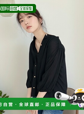 1h可退 日本直邮natural couture 女装 麻混纺 自然褶皱感衬衫 03