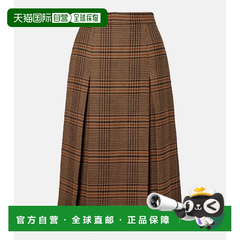 1h可退 香港直邮Saint Laurent 圣罗兰 女士 威尔士王子格纹羊毛