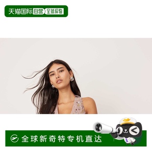 EDITION 1h可退 女士 香港直邮潮奢 精饰深V领迷你人造羽毛 ASOS