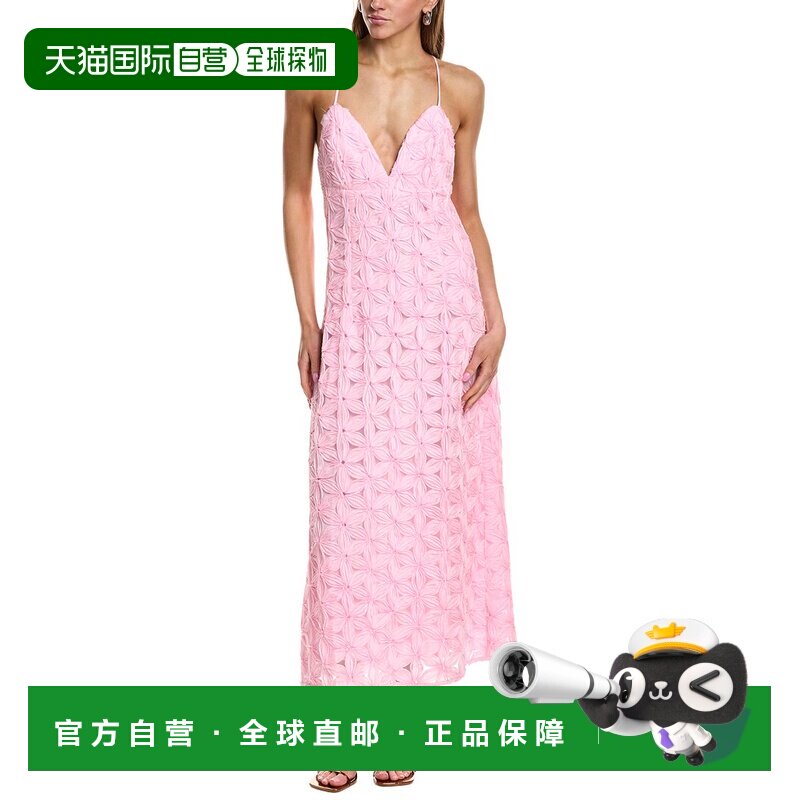 自营endless rose无尽玫瑰蕾丝意大利面条皮带长裙-粉红色 美国奥