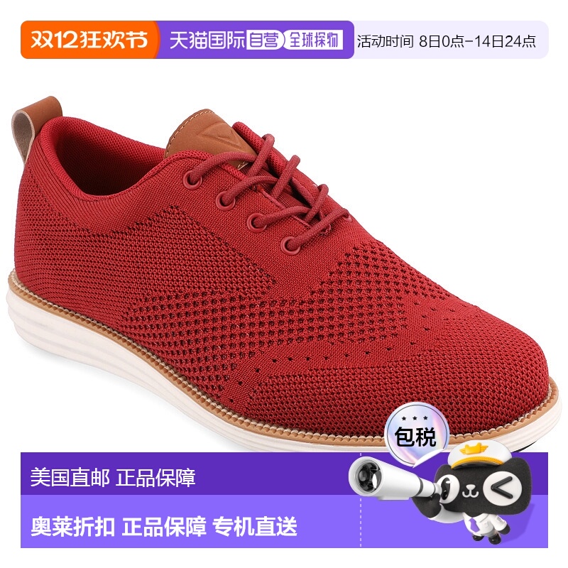自营 vance co.Vance Ezra针织正装鞋-红色 美国奥莱直发德比鞋