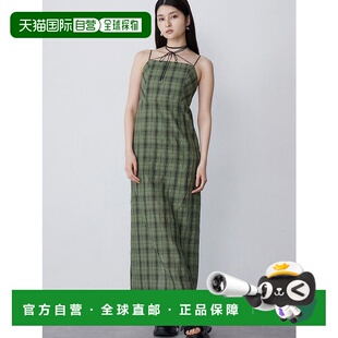 1h可退 日本直邮MURUA 女士2WAY格纹吊带连衣裙 012530300601长裙