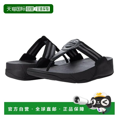 自营 FitFlop Walkstar DX4-090鞋头柱凉鞋女式黑色防滑坡跟舒适-