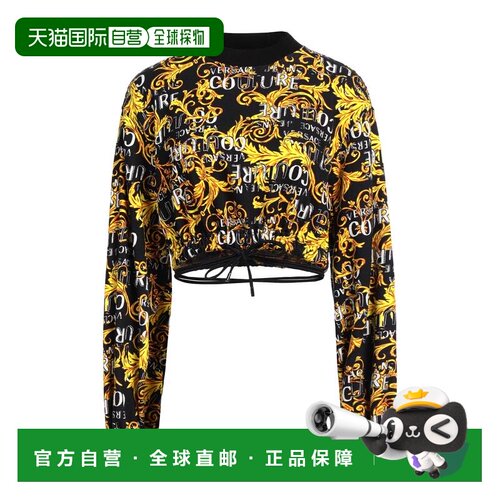 1h可退 香港直邮versace 范思哲 女士 运动衫 black黑色 舒适时尚