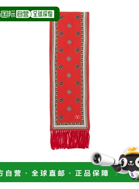 香港直邮VALENTINO 男士围巾 YE600ARAKRDN CO 红色 流苏丝巾