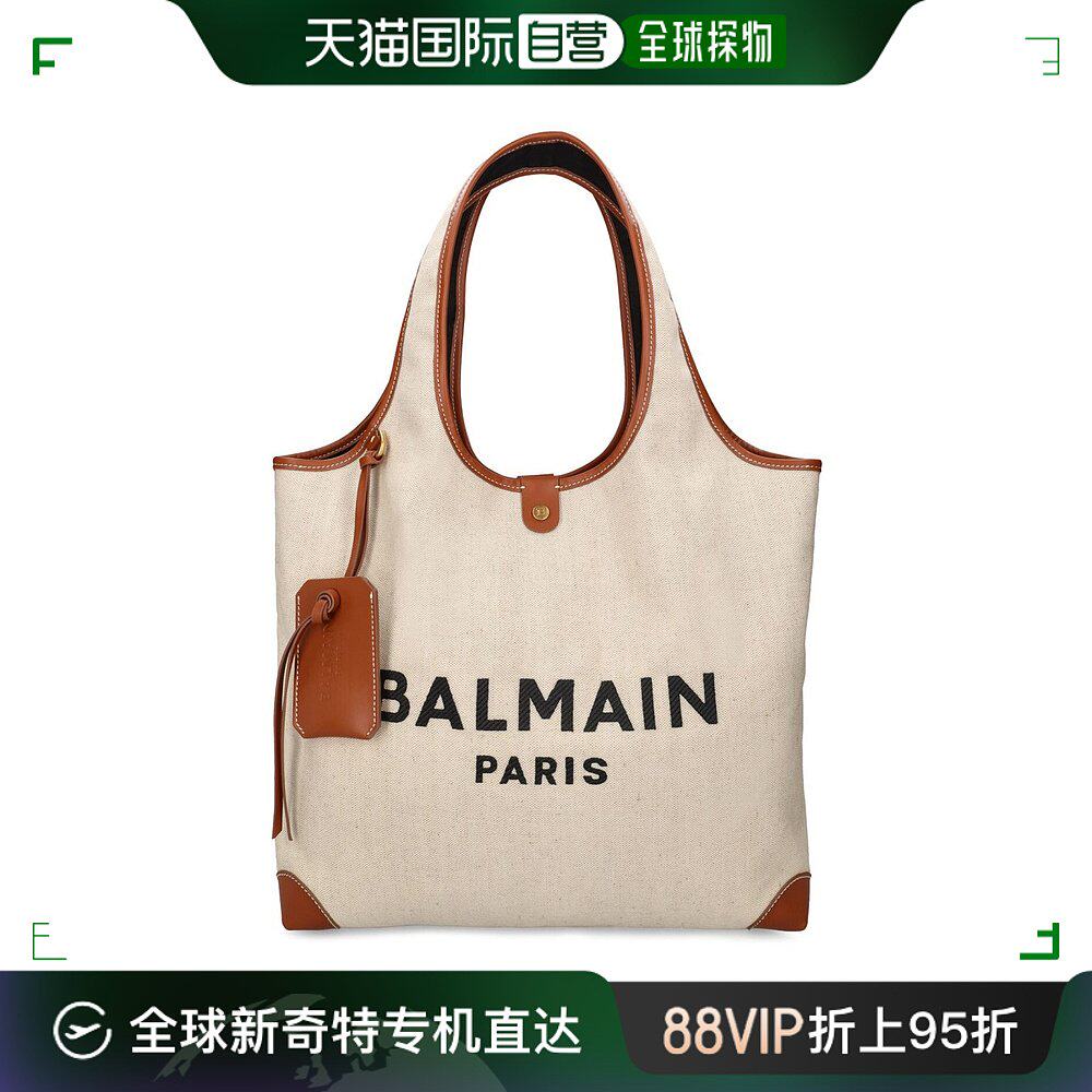 香港直邮潮奢 balmain 巴尔曼 女士 b-army logo帆布托特包