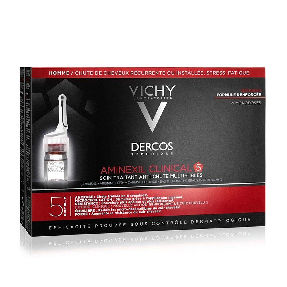 欧洲直邮Vichy薇姿DERCOS防脱固发头皮护理安瓶精华液6mlx21男版