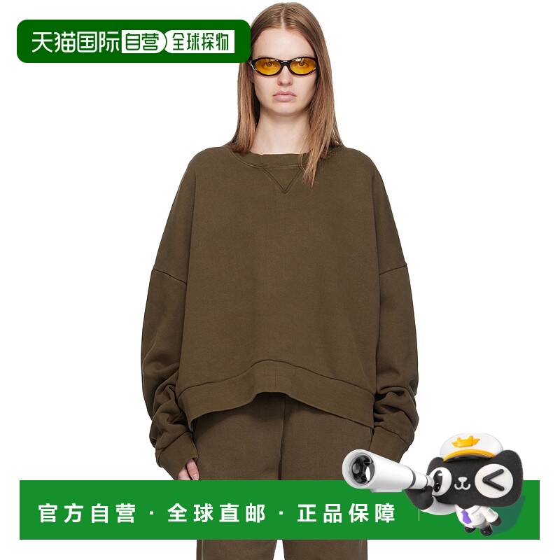 香港直邮潮奢 Tom Ford 汤姆 福特 女士 棕色 Box Crew 套头衫