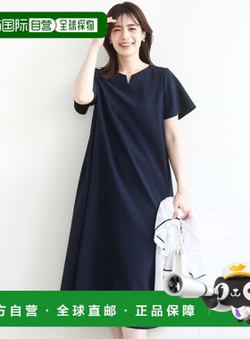 1h可退 日本直邮OFUON 女士A字中袖长款连衣裙 FIEJA01120