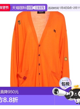1h可退 香港直邮Dsquared2 二次方 女士 针织开衫 orange橙色 舒