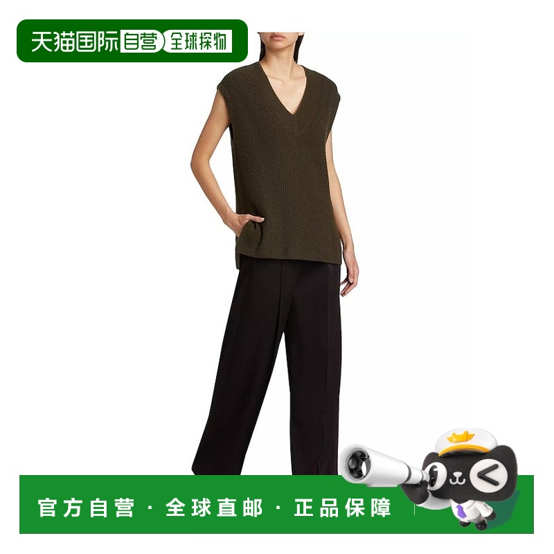 1h可退 【美国直邮】Vince 罗纹针织 V 领背心 女装毛衣 70 羊毛