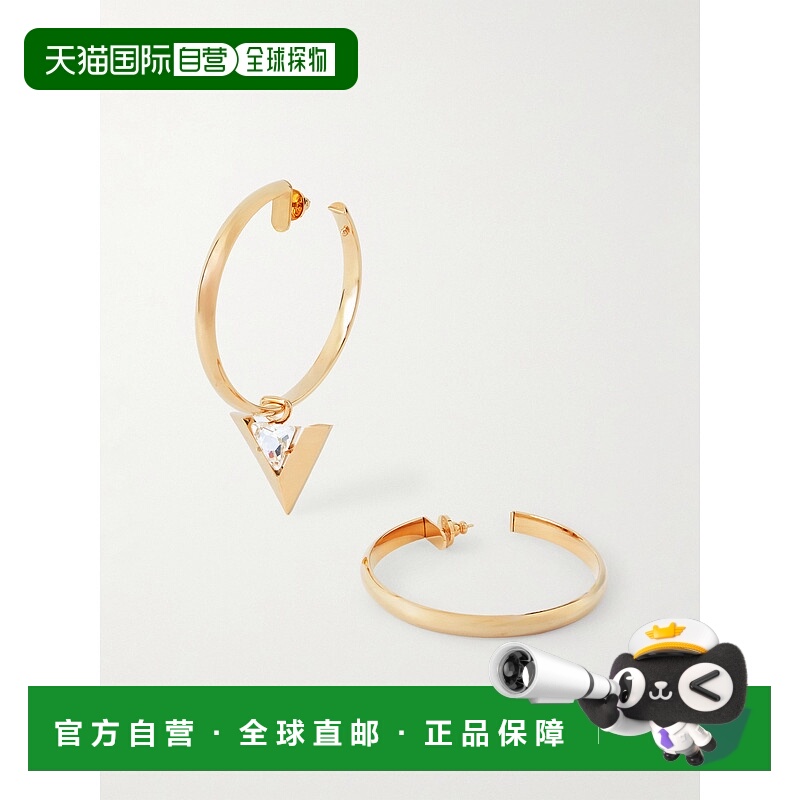 香港直邮valentino 华伦天奴 女士 镀金水晶耳环 7W0J0AW4YCW