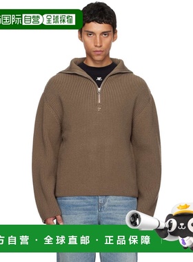 1h可退 香港直邮Courreges 男士 棕色 Ribbed Wool Trucker 毛衣