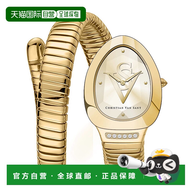 自营Christian Van Sant女式Naga金色表盘手表-金色 美国奥莱直发