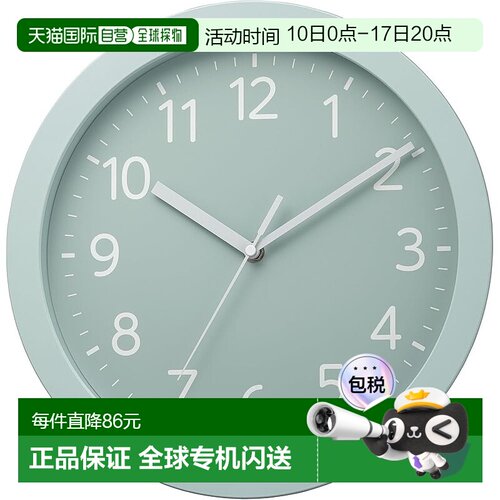 【日本直邮】Rhythm丽声 壁挂钟 蓝色Φ32x5cm 8MGA43ND04石英