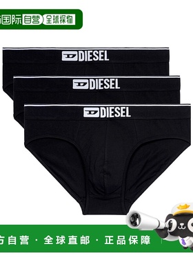 香港直邮DIESEL 男士内裤 00SH050GDACE4101 AW2024 黑色 纯色徽