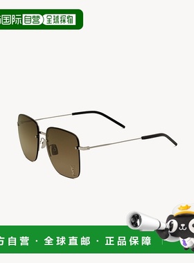 自营欧洲直邮YSL圣罗兰 SL 312 M女士金色金属方形太阳镜