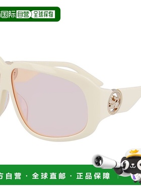 自营 Longchamp 醋酸纤维女士太阳镜 - 白色 美国奥莱直发