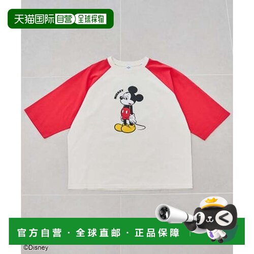 日本直邮coen MICKEY 特别款 插肩袖T恤（红色）长袖