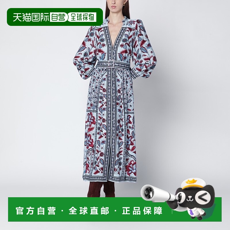 香港直邮FARM RIO 女士 浅蓝印花中长连衣裙 344002CO26072