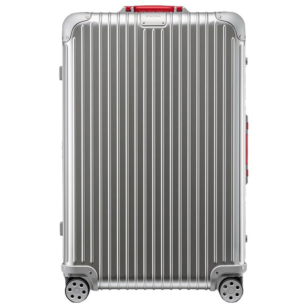 RIMOWA 男女通用银色大号铝制红色把行李箱
