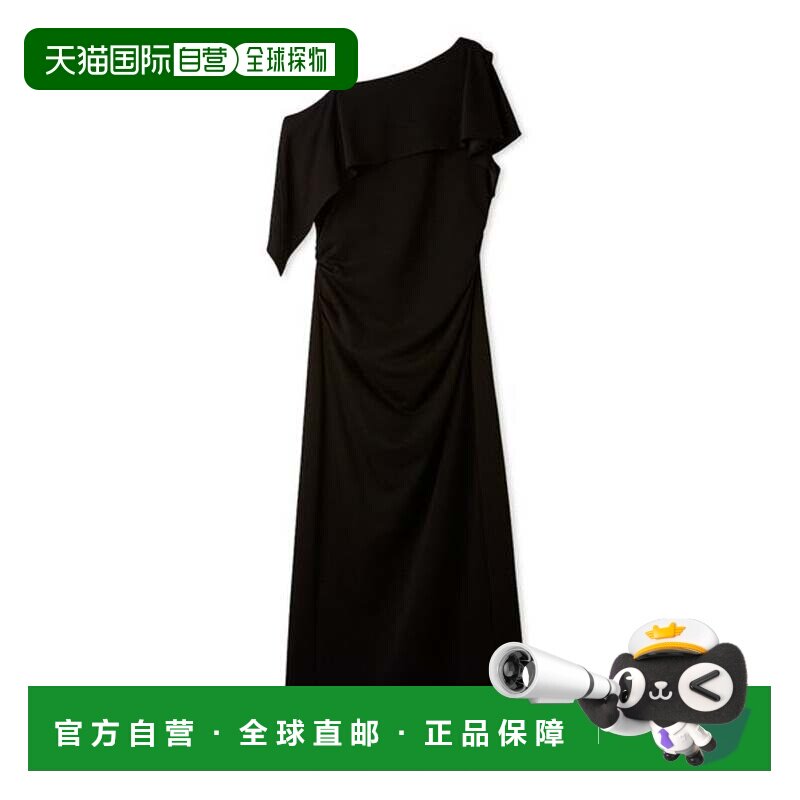 日本直邮SNIDEL 不对称荷叶边连衣裙 黑色性感