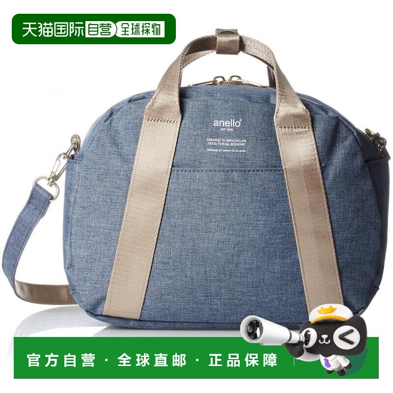 日本直邮anello小型的波斯顿单肩包丘比AT C1835女性牛仔蓝斜挎包图片