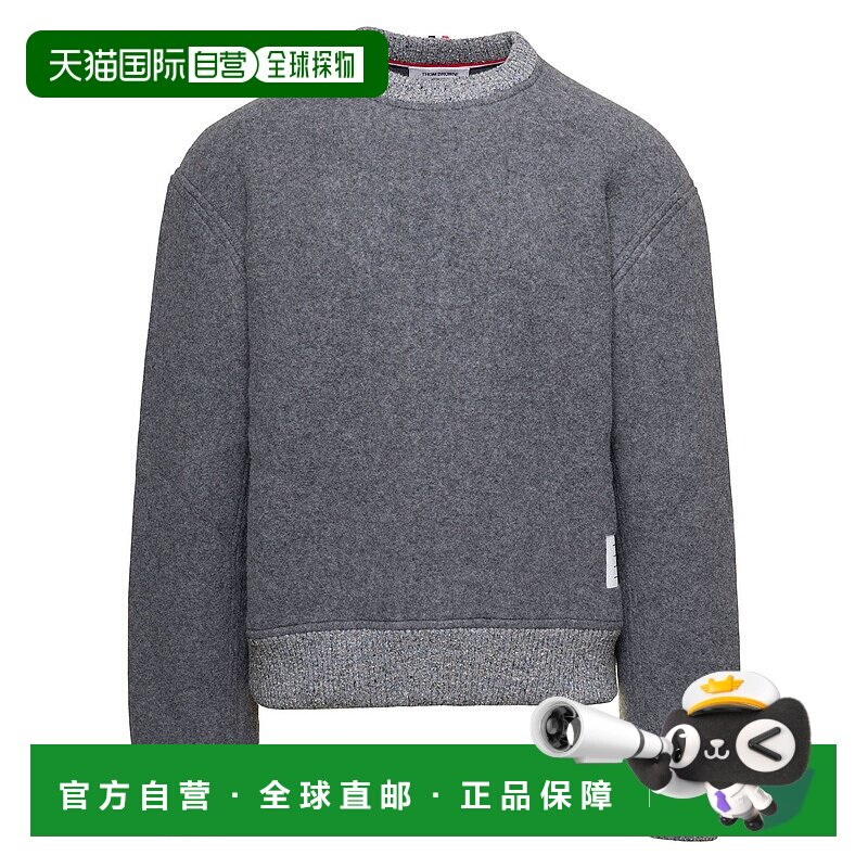 香港直邮Thom Browne 标贴圆领抓绒卫衣 MJT410AJ0100