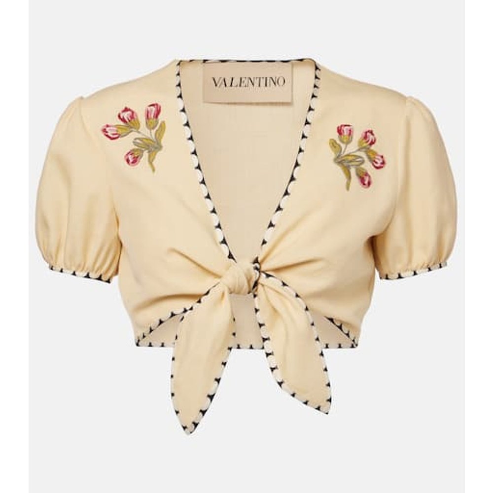 潮奢 Valentino 华伦天奴 女士 Plus De Pois 刺绣短款上衣