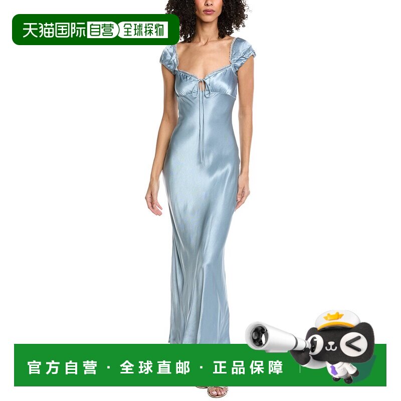 自营Bardot Stasia Satin Maxi Dress - blue 美国奥莱直发连衣裙