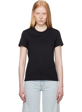 潮奢 Moncler 盟可睐 女士 黑色刺绣 T 恤 K10938C0004489AUO