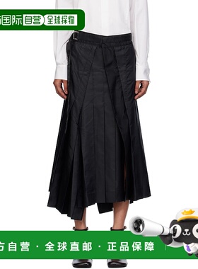 1h可退 香港直邮潮奢 Sacai 女士 黑色 Nylon Twill Mix 半身裙 2