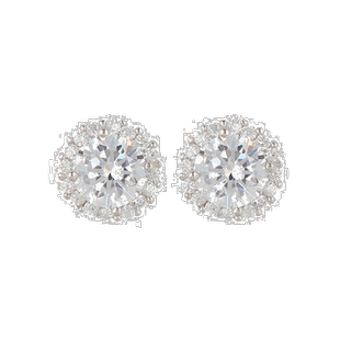 自营 Adornia Swarovski Crystal Halo 耳环 白铑 .925 纯银 - 银