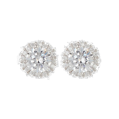 自营 Adornia Swarovski Crystal Halo 耳环 白铑 .925 纯银 - 银