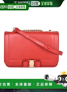 香港直邮Ferragamo菲拉格慕女士斜挎包小型通勤红色21-G878CALF