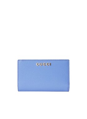 GUCCI 女士钱包 7726400OP0N5242 AW2024 蓝色 徽标拉链钱包