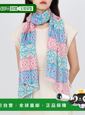 韩国直邮Engineered Garments 长围巾 B - 浅蓝色/粉色涤纶钩针 (