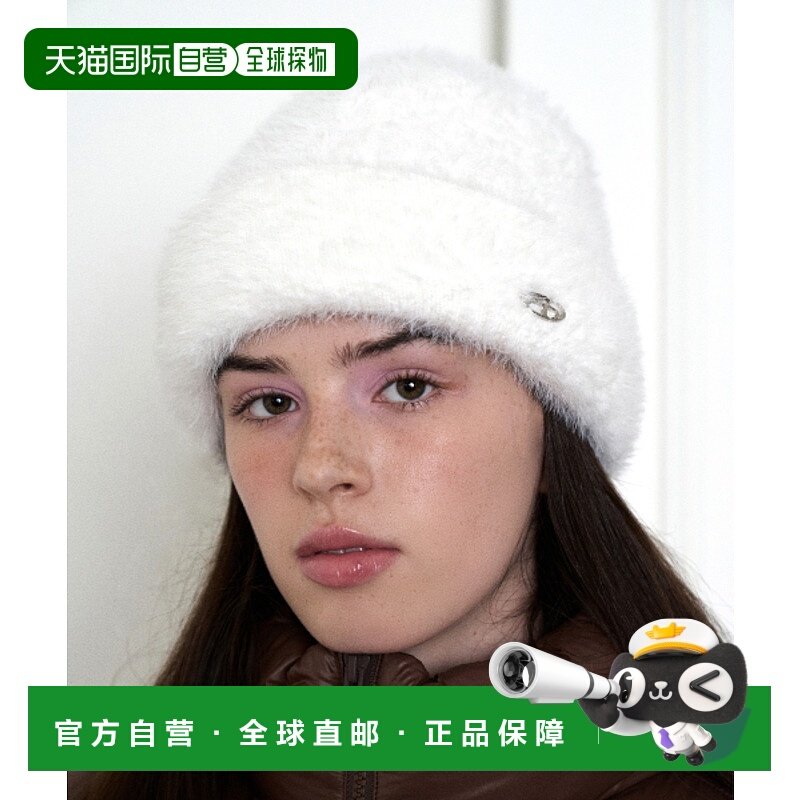 韩国直邮Ames Worldwide 女士帽子FUR BEANIE IVORY AM2EMUT514AKH
